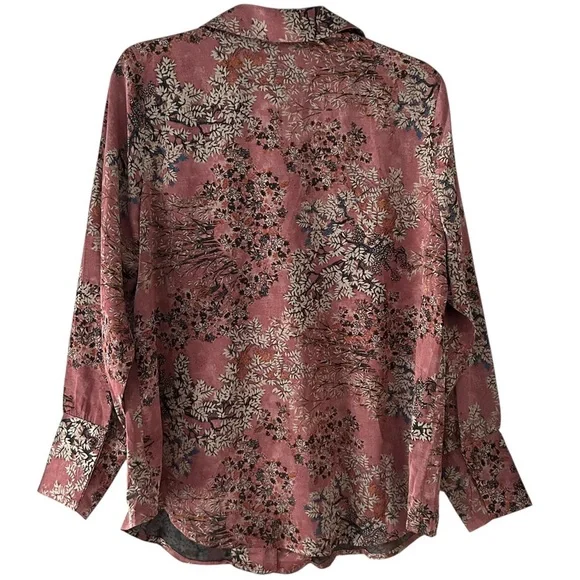 LOIS CLARABELLE OLD ROSE COMBO PRINTED SHIRT - Picture 3 of 10